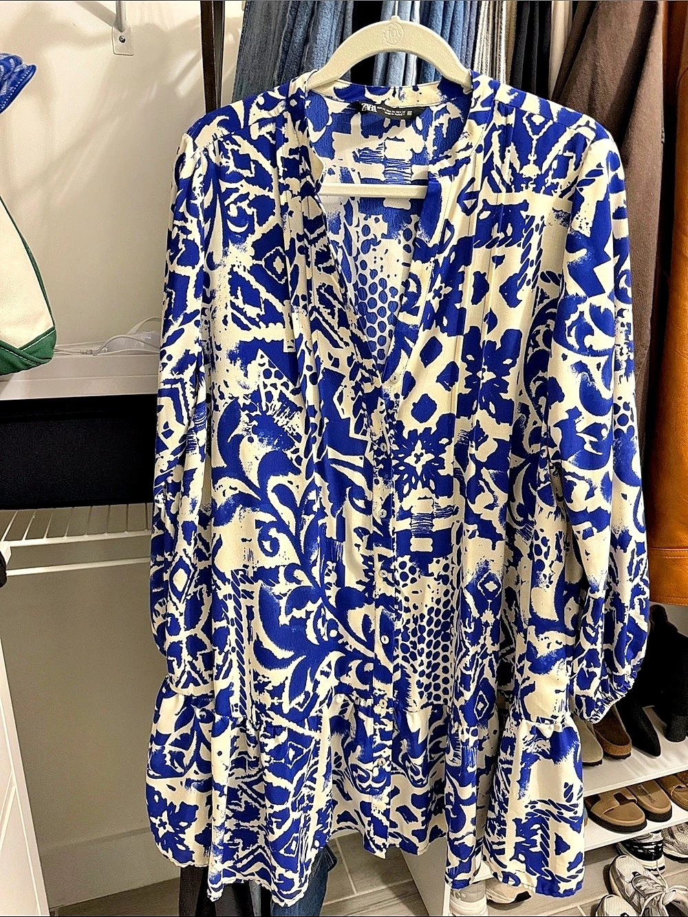 Zara Mini Dress Blue & White